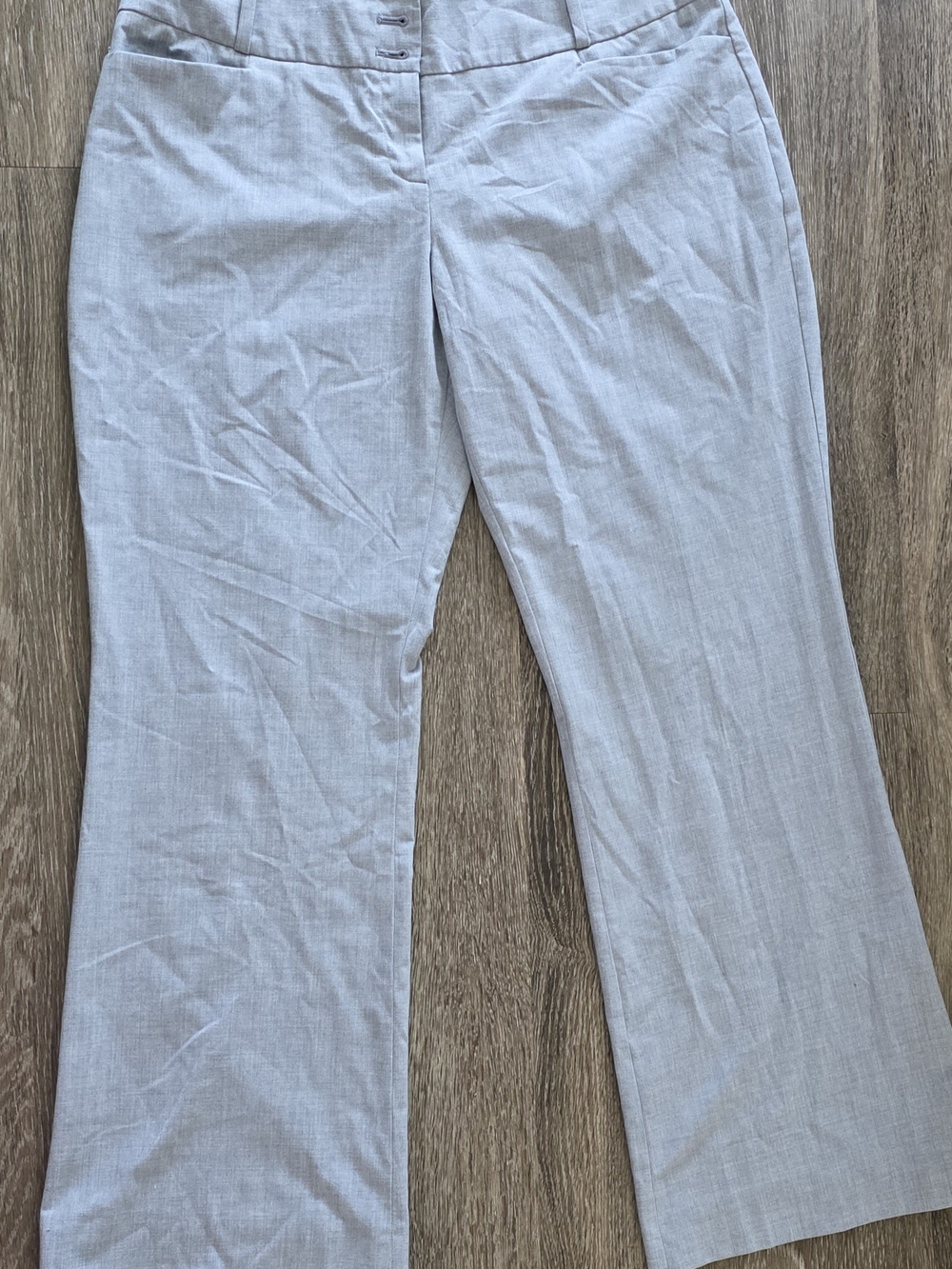 Light grey dress pants with a flared cut..bootcut. The Limited Size 12R
